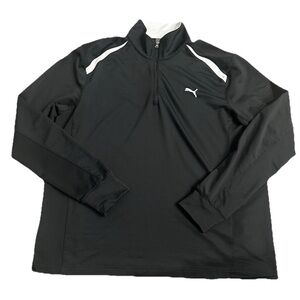 Puma Black and White Quarter-Zip Pullover, Large